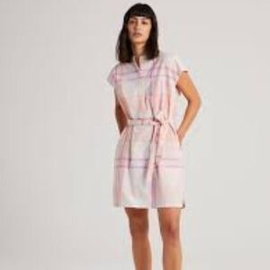 Tommy‎ Hilfiger Madras Plaid Shirt Dress Size XL Rugby Cotton Pastel Lightweight